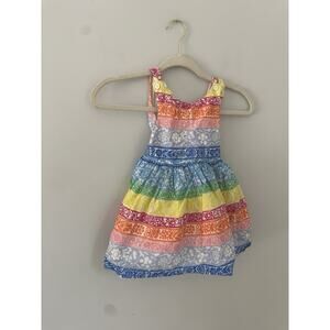 Mini Boden Rainbow Stripe Dress 2-3T